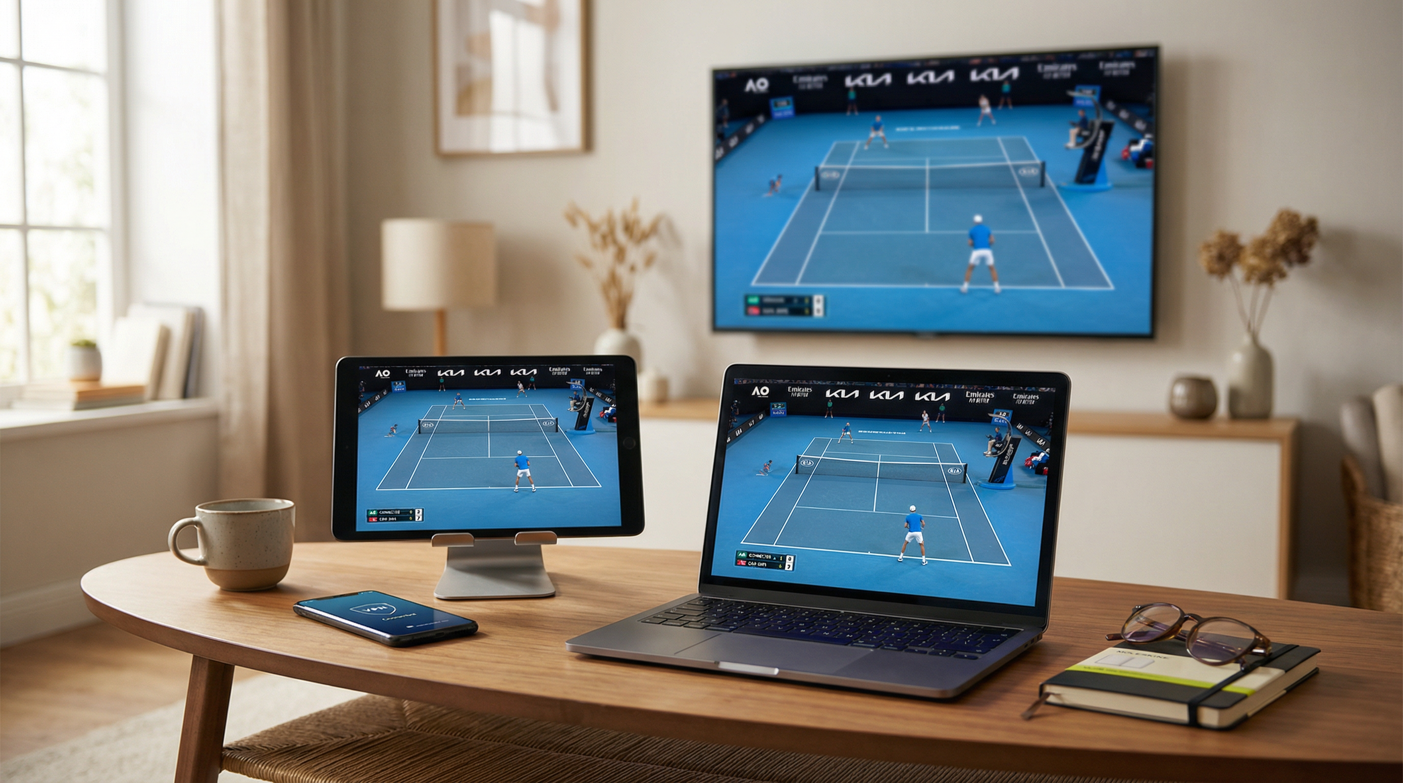 Streaming Setup on multiple Devices for australian open