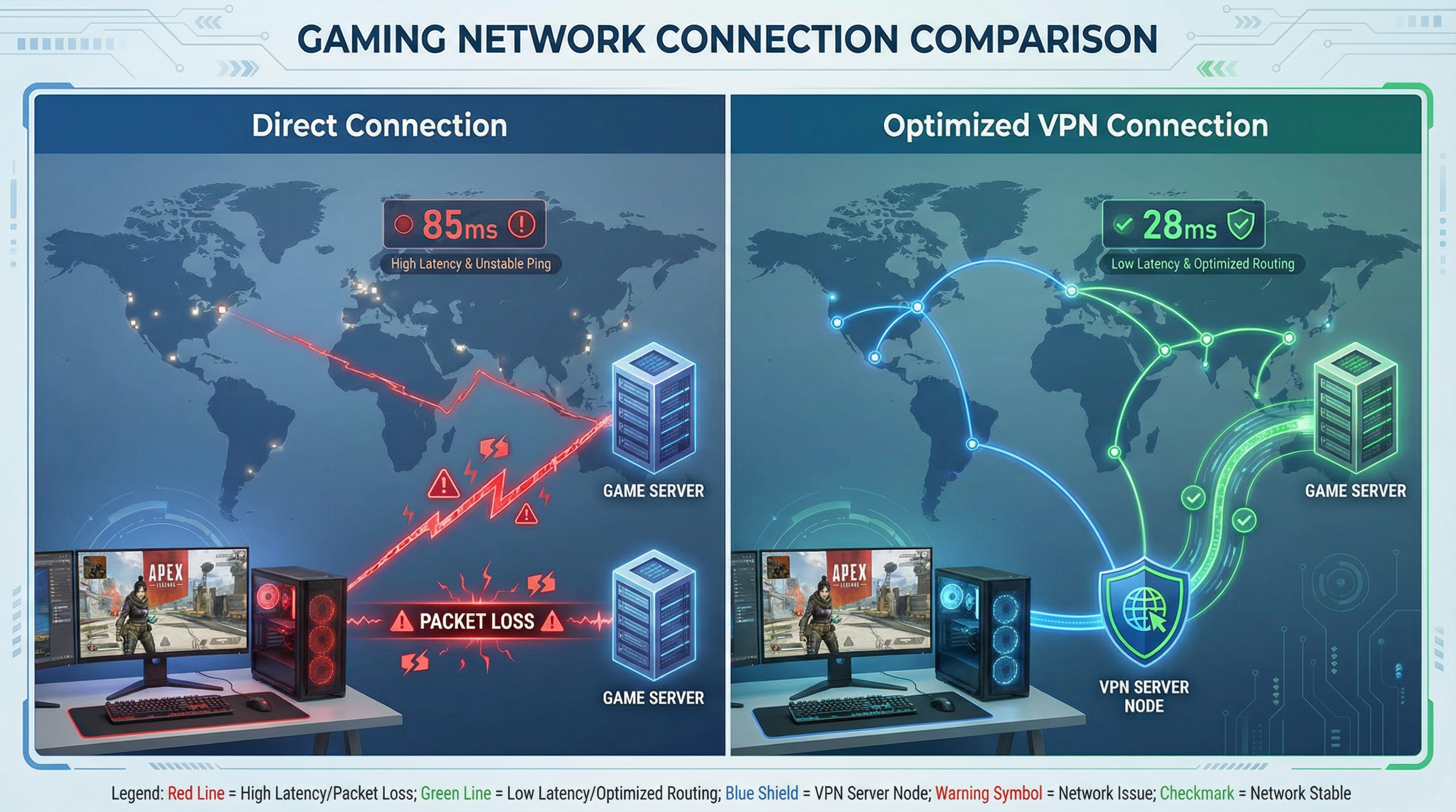  gaming network connections for Apex Legends