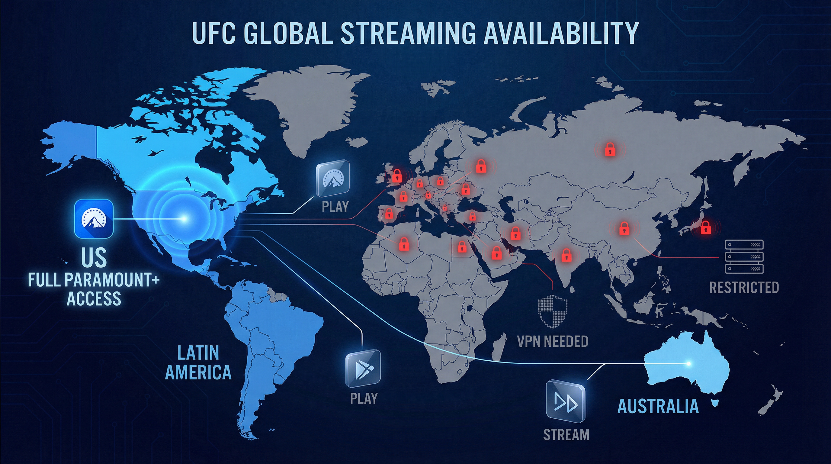 World Map Streaming UFC