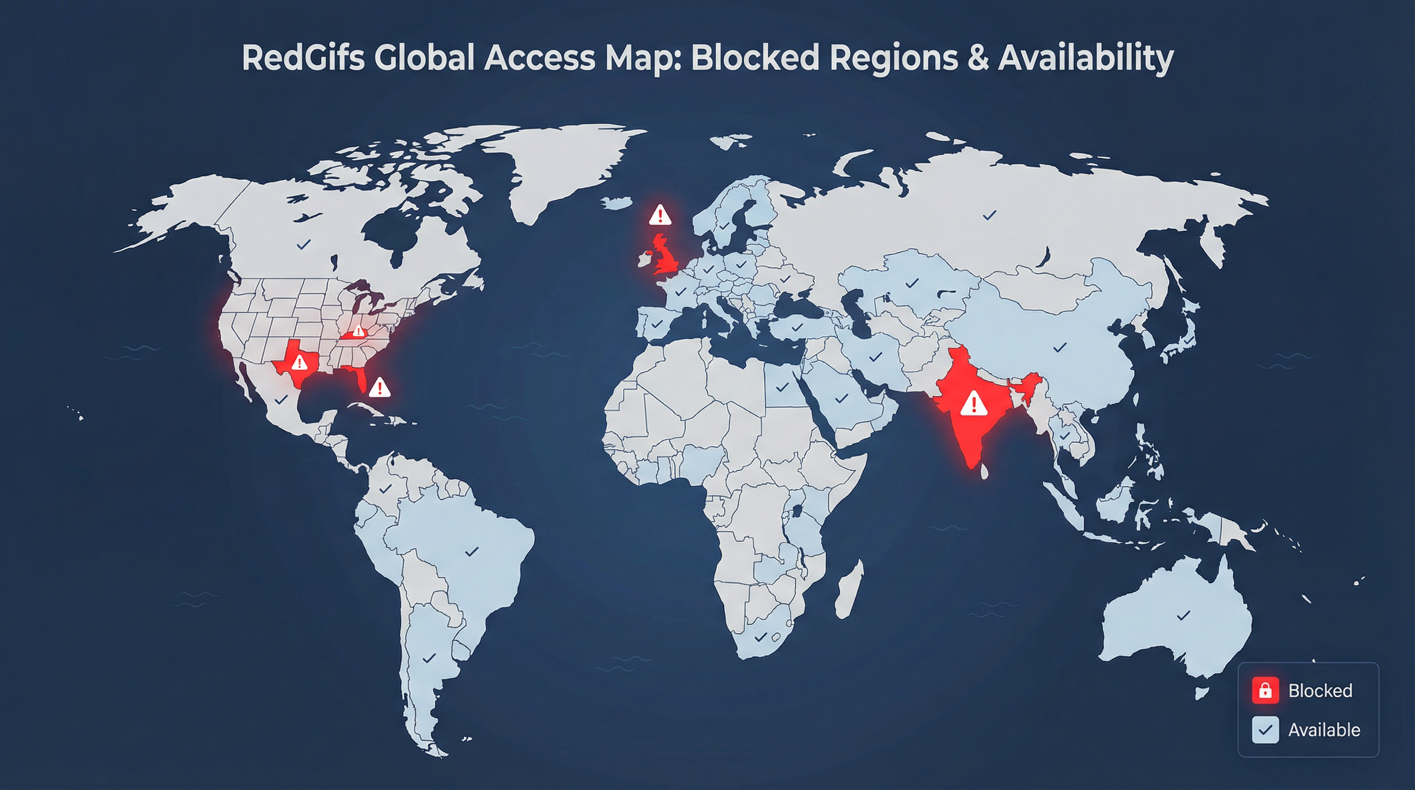 Map of blocked regions